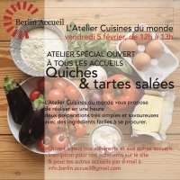 Atelier Cuisines du monde : "spécial quiches et tartes" - Vendredi 5 février 2021 12:00-13:00